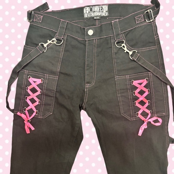 goth lace up bondage pants🖤💞 - Picture 2 of 3